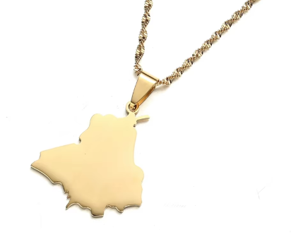 Punjab Map Pendant Necklace