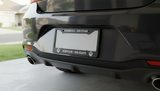 Nirbhau (No Fear), Nirvair (No Hate) License Plate Holder