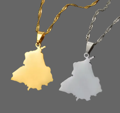 Punjab Map Pendant Necklace