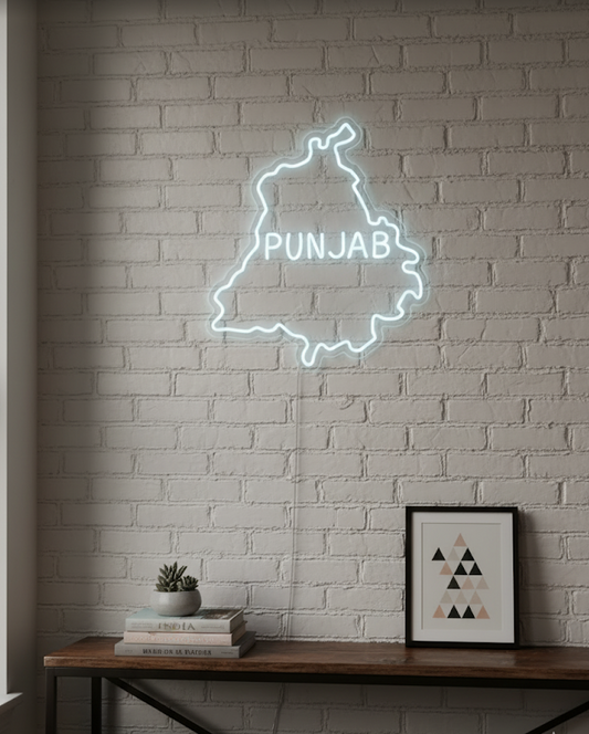Neon LED Punjab Map decor light