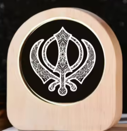 Divine Harmony: Khanda & Ek Onkar Laser-Engraved Decor